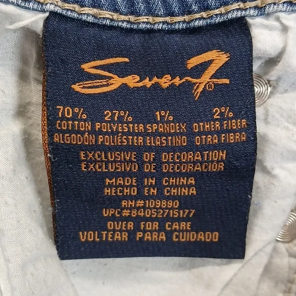 SEVEN 7 Light Blue Denim Women’s Shorts - Stretch Jean Shorts Sz 12 - Picture 8 of 8